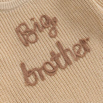 Toddler Kids Boys Sweaters Cotton Long Sleeve Letter Embroidery Big Brother Pullover Loose Knitwear Top