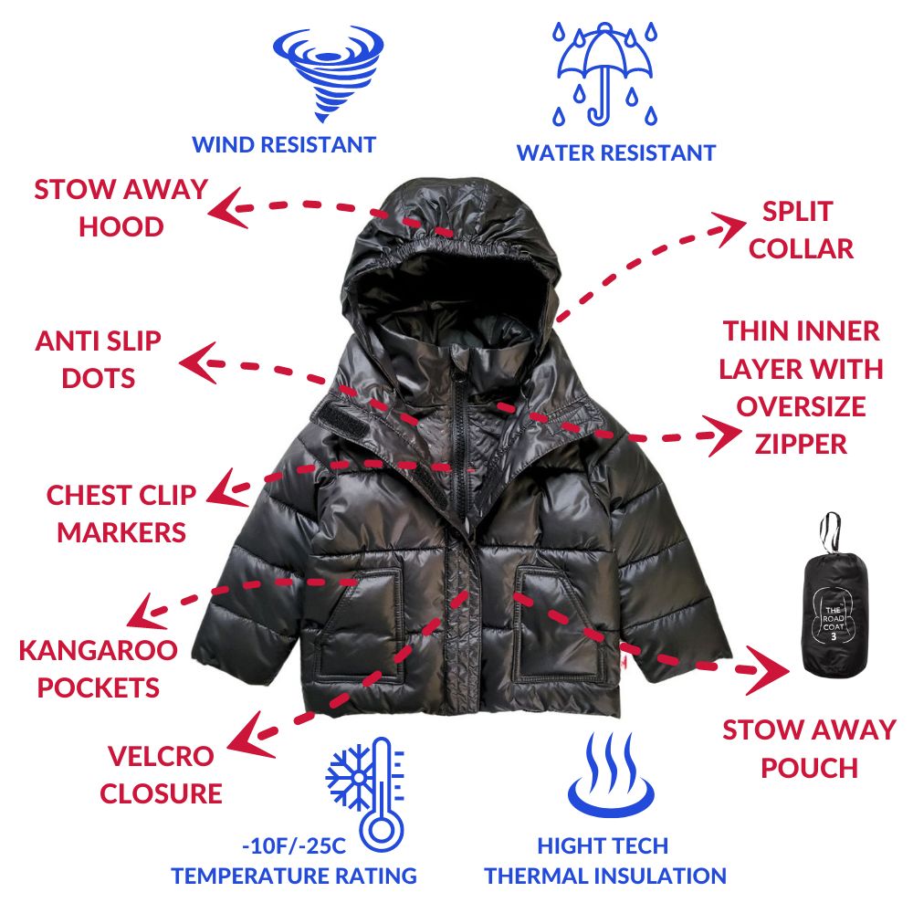 Car Seat Coat | The Road Coat Vegan - Black