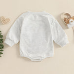 Baby Girls Boys New Year's Eve Romper Long Sleeve Crew Neck Embroidery Letters Thick Thighs New Years Vibes Bodysuit