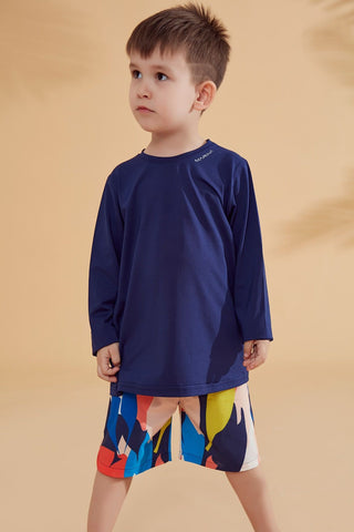 Woven Navy Boys Shorts B2360 - By Baano