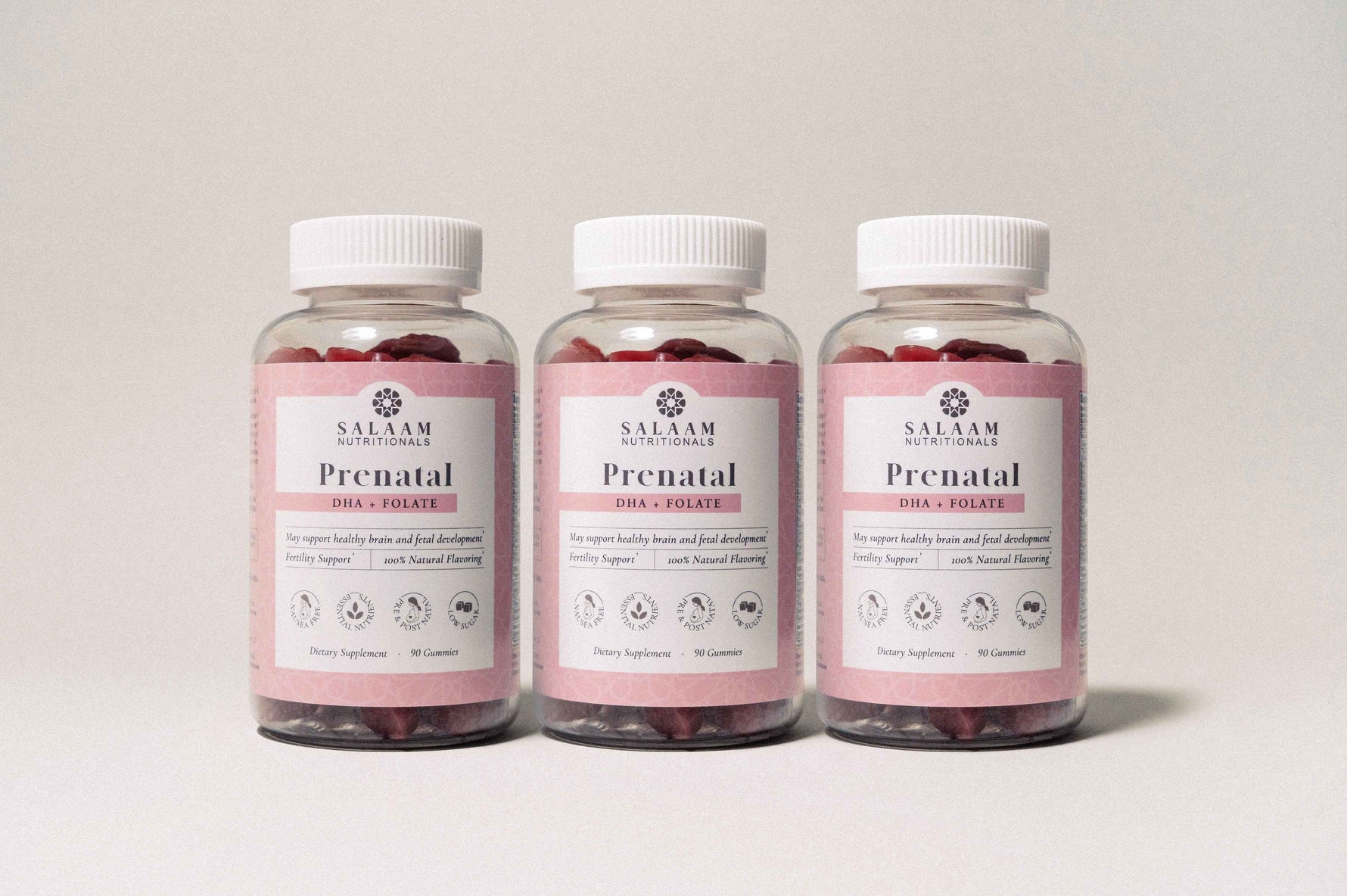 Halal Prenatal Vitamins - Gummy Multivitamins with Folate & DHA - 90 Count | Salaam Nutritionals