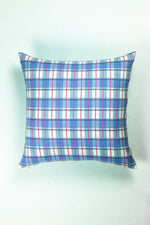 San Andres Gingham Blue & White Pillow