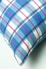 San Andres Gingham Blue & White Pillow