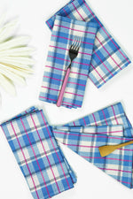 San Andres Gingham Blue & White Napkins