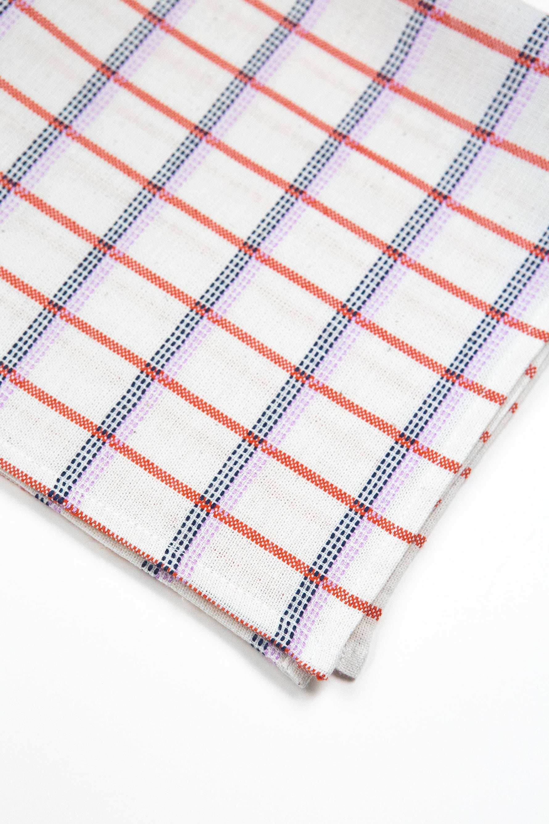 San Lucas Plaid White & Orange Napkins