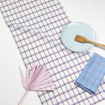 Backordered: San Lucas Plaid White & Lilac Table Runner