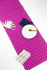 San Lucas Plaid Pink Table Runner