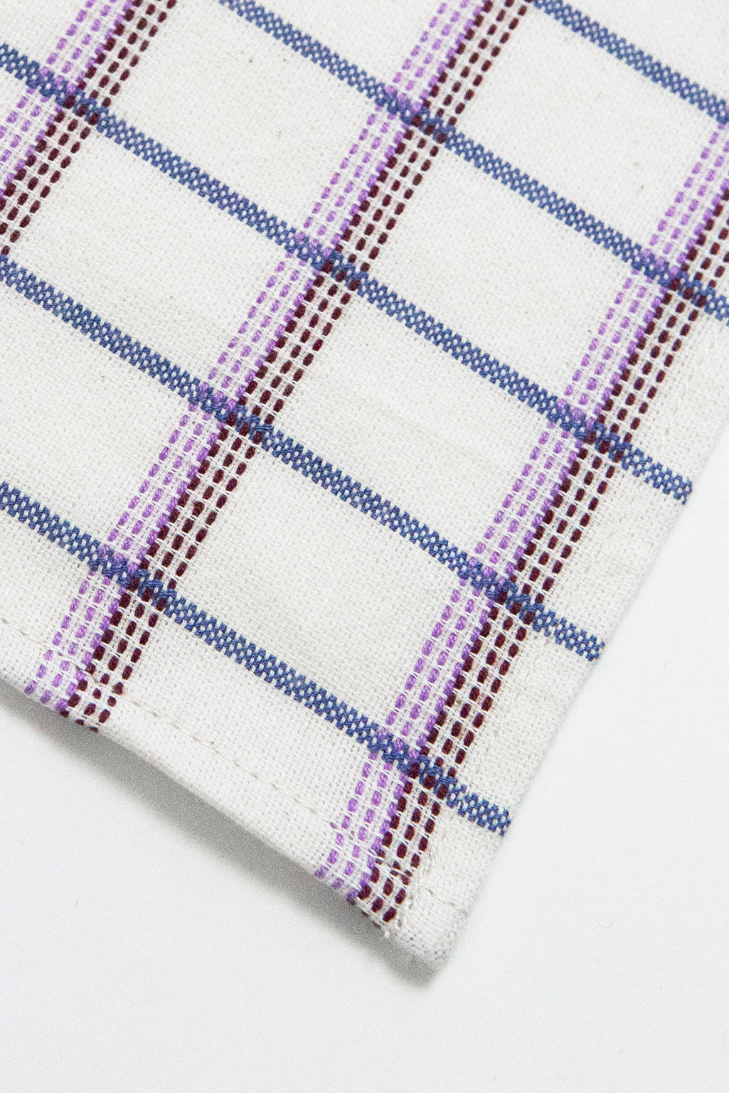San Lucas Plaid White Cocktail Napkins Set of 4