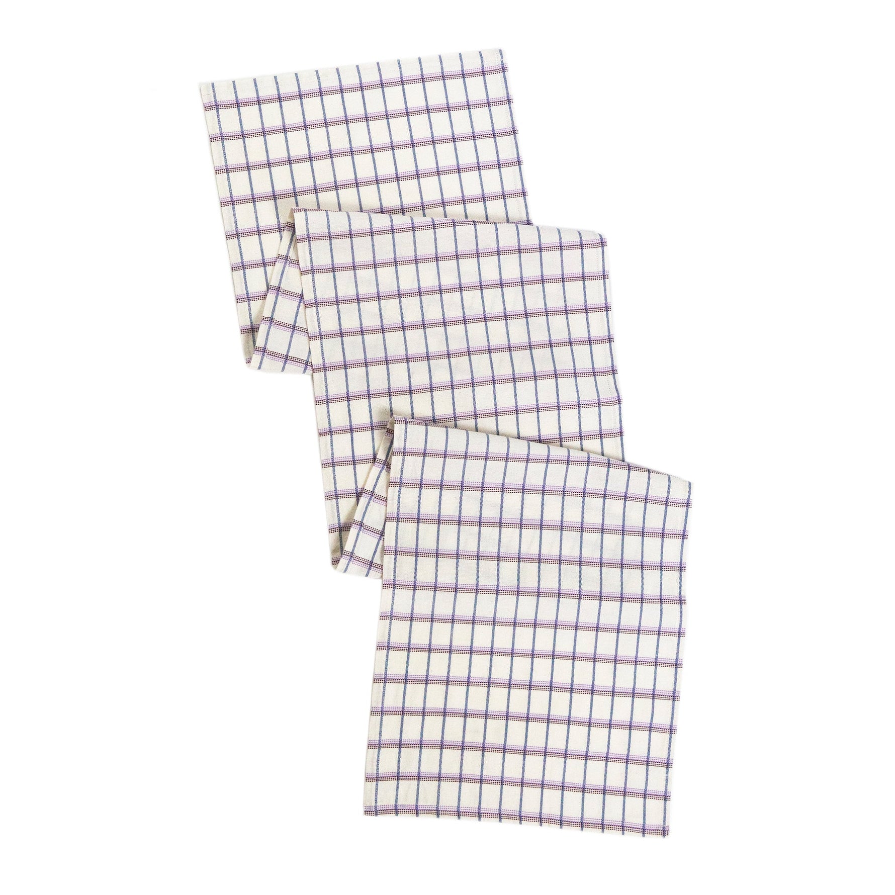 Backordered: San Lucas Plaid White & Lilac Table Runner