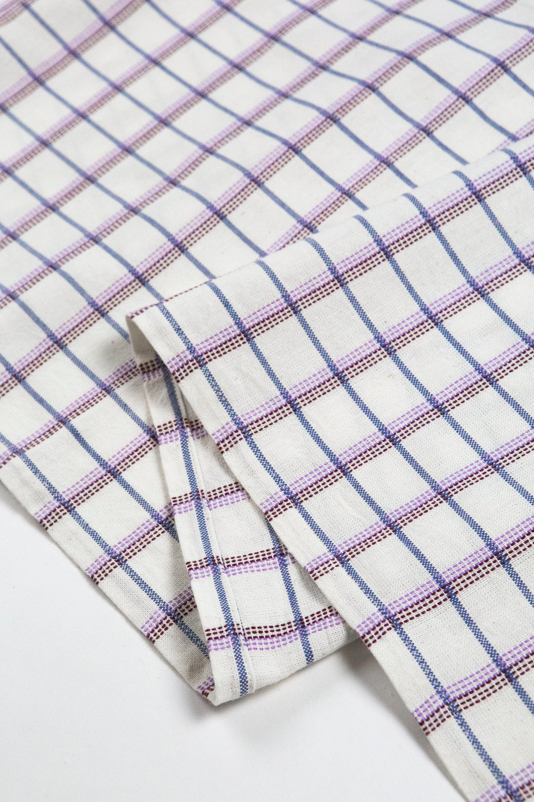 Backordered: San Lucas Plaid White & Lilac Table Runner