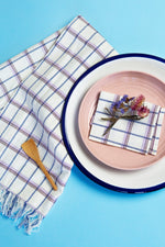 San Lucas Plaid White Kitchen Towel