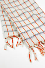 San Lucas Plaid White & Orange Kitchen Towel