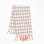 San Lucas Plaid White & Orange Kitchen Towel