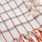 San Lucas Plaid White & Orange Kitchen Towel