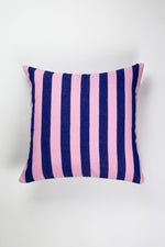 Santiago Grid Pillow - Royal and Baby Pink