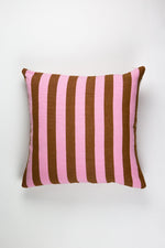 Santiago Grid Pillow - Baby Pink and Umber