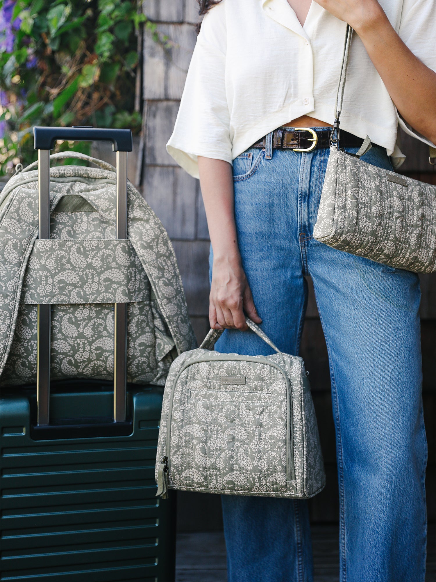 Sazan + JuJuBe 3-piece Pouch Clutch Purse Set - Paisley Floral - By Baano