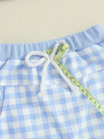 Baby Toddler Boys 2Pcs Fall Outfit Letter Embroidery Big Brother Long Sleeve Top and Elastic Plaid Pants Clothes