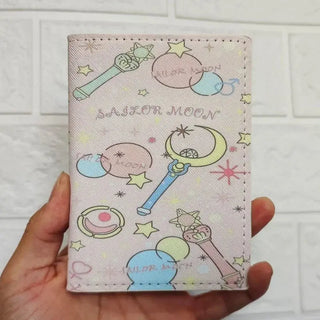 Sailor Moon Tsukino Usagi Anime Cartoon Passport Holder ID Folder Travel Passport Case Student Cosplay Bus Holder Kids Gifts