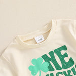 Baby Boys One Lucky Dude St. Patrick's Day Letters Shamrock Romper Infant Irish Clothes Short Sleeve Jumpsuit