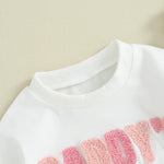 Baby Girl Daddy's Bestie Embroidery Letters Romper Short Sleeve Bodysuit Father Gift Clothes