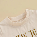 Baby Toddler Boys 2Pcs New To The Herd Summer Outfit Letter Cow Embroidery Round Neck Short Sleeve T-Shirt Top Elastic Waist Shorts Set