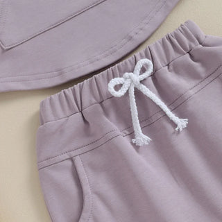 Toddler Baby Boy Girl 2Pcs Set Crewneck Solid Color Long Sleeve Top with Pocket Jogger Pants Outfit