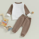 Baby Toddler Boys Girls 2Pcs Fall Outfits Football and On Sundays We Watch Football With Daddy Print Long Sleeve Top Long Pants