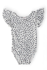 Scattered Dot S/S Flutter Sleeve Leotard