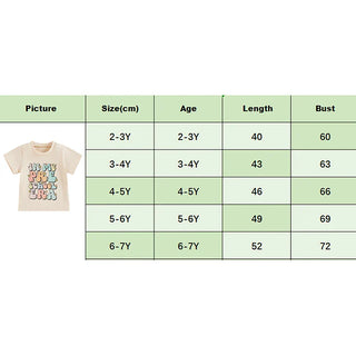 Toddler Kids Girls In My Preschool Era Back to School Colorful Letter & Floral Flowers Print Round Neck Short Sleeve Top