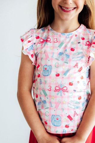 School Days S/S Ruffle Tee