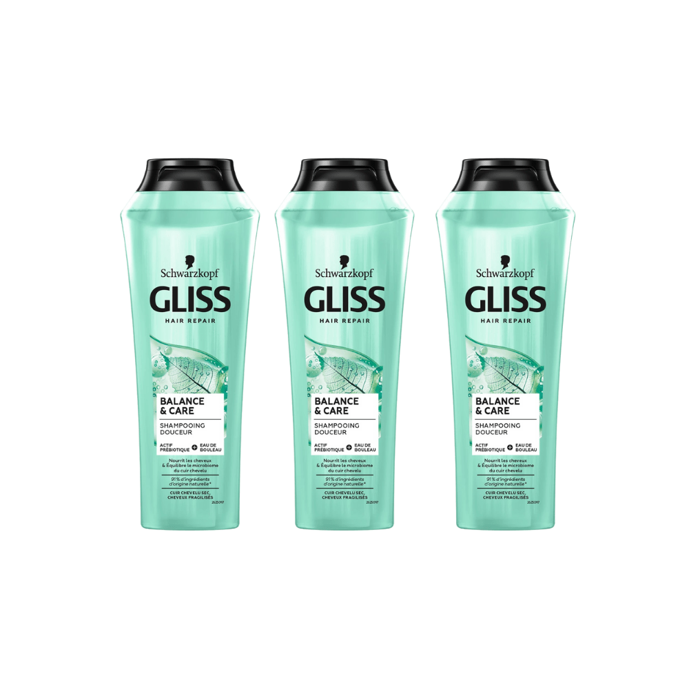 Schwarzkopf Gliss Nutribalance Repair Shampoo 360ml 3 Pack - By Baano