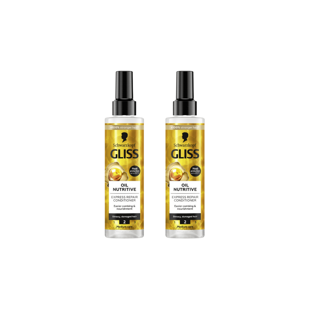 Schwarzkopf Gliss Oil Nutritive Liquid Hair Conditioner 200 ml 2 Pack - By Baano