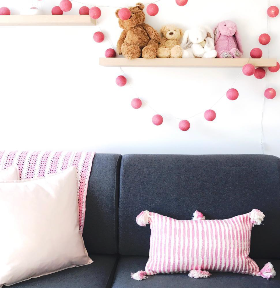 Antigua Pillow- Naturally Dyed Faded Pink