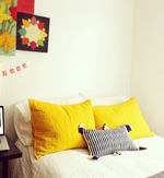 Antigua Pillow - Black and Natural Ivory