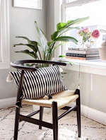 Antigua Pillow - Black and Natural Ivory