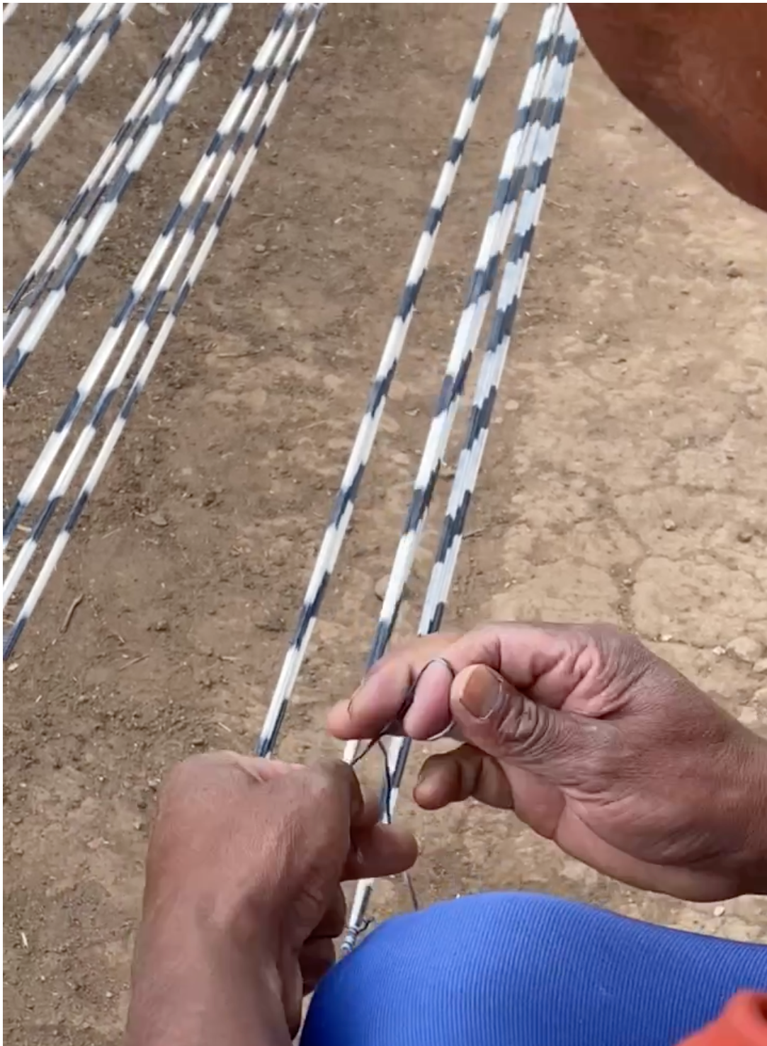 Palm Ikat Runner in Blue & Pink