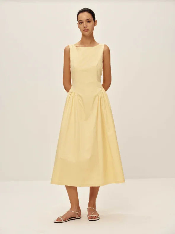 Lennon Poplin Dress | Yellow - Glamourous Grace