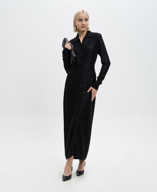 Philosophy di Lorenzo Serafini Seqinned Shirt Maxi Dress
