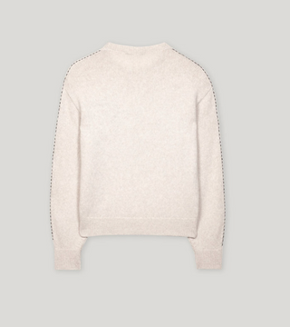 Luisa Cerano Beige Contrast Stitch Sweater - By Baano