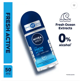 Nivea Men Fresh Active 48H Anti-Perspirant Antibacterial Roll-On Deodorant 50 ml