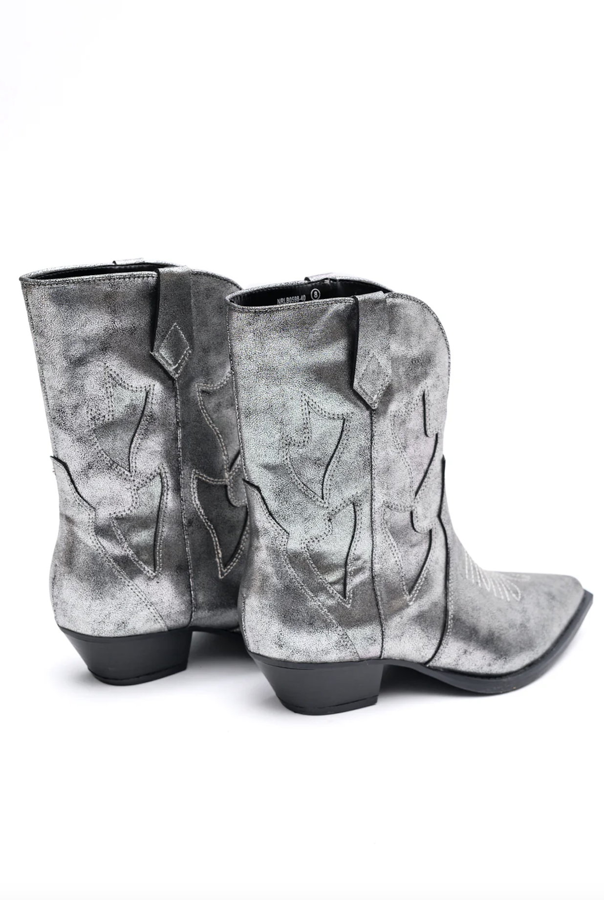 Jersey Metallic Boot in Silver Naughty Monkey