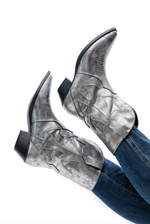 Jersey Metallic Boot in Silver Naughty Monkey