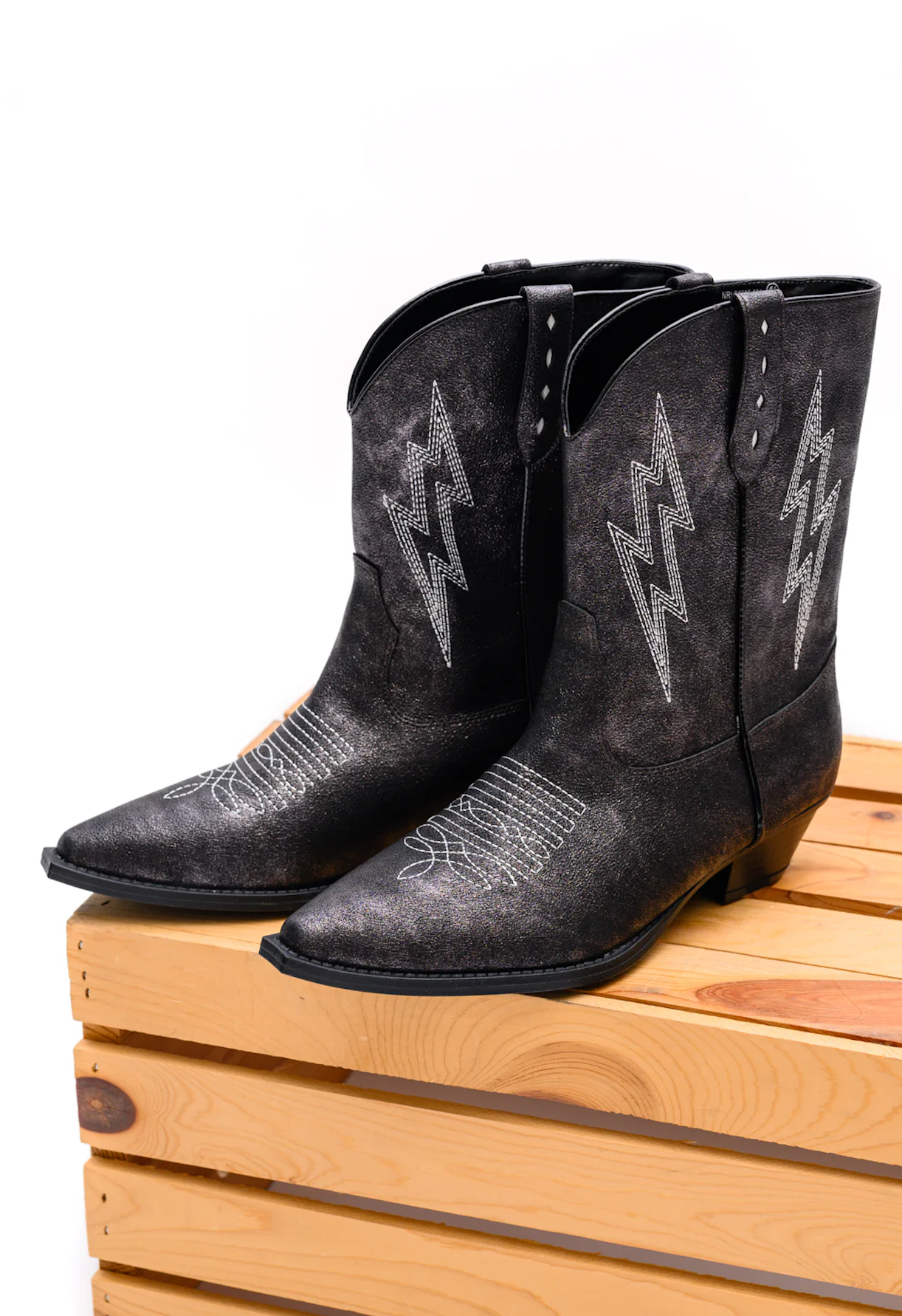 Bowie Metallic Boot in Black Naughty Monkey