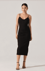 Allura Black Midi Dress