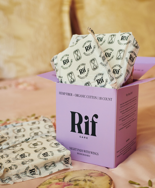 Organic Night Pads with Wings (Long) Rif care