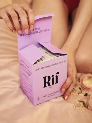 Organic Night Pads with Wings (Long) Rif care