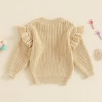 Baby Girl Birthday Sweater One Casual Floral Flowers Letter Embroidery Warm Long Sleeve Knitted Pullover Infant Knitwear Top