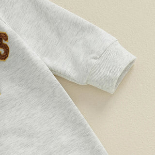 Baby Boys Mama's Boy / Little Dude Fall Romper Letter Embroidery Long Sleeve Crew Neck Full Length Jumpsuit