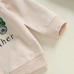 Baby Toddler Boys 2Pcs Big / Little Brother Matching Siblings Autumn Outfit Long Sleeve O Neck Letter Tractor Print Top Solid Color Pants Set